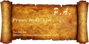 Press Atália névjegykártya